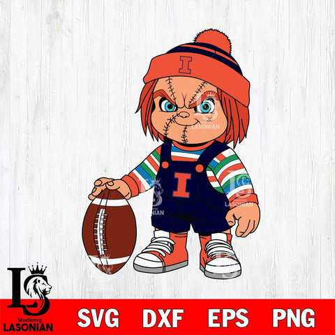 Illinois Fighting Illini Chucky Horror 6 Svg Eps Dxf Png File, NCAA svg, Digital Download, Instant Download