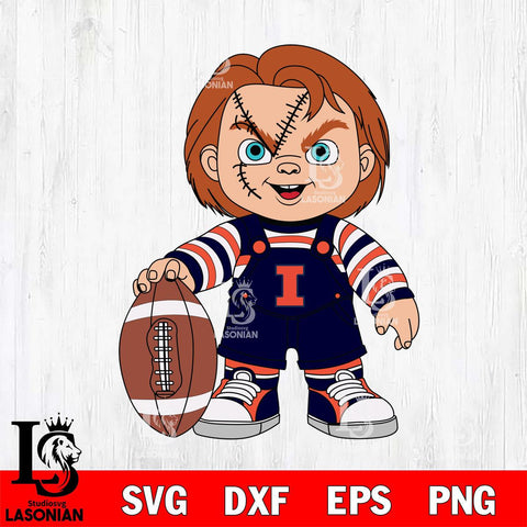 Illinois Fighting Illini Chucky Horror 7 Svg Eps Dxf Png File, NCAA svg, Digital Download, Instant Download