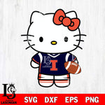 Illinois Fighting Illini Cute Hello Kitty Football 8 Svg Eps Dxf Png File, NCAA svg, Digital Download, Instant Download