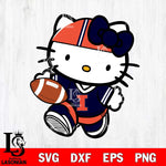 Illinois Fighting Illini Cute Hello Kitty Football 9 Svg Eps Dxf Png File, NCAA svg, Digital Download, Instant Download