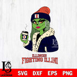 Illinois Fighting Illini Girls Grinch Bougie Svg Eps Dxf Png File, Digital Download, Instant Download