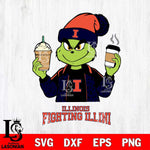 Illinois Fighting Illini Grinch 2 coffee Svg Eps Dxf Png File, Digital Download, Instant Download