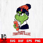 Illinois Fighting Illini Grinch Bougie Leopard Svg Eps Dxf Png File, Digital Download, Instant Download