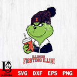 Illinois Fighting Illini Grinch Cofffe Christmas Cut Files Cricut, Svg Dxf Eps Png file, Digital download , Silhouette