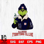 Illinois Fighting Illini Grinch Leopard Svg Eps Dxf Png File, Digital Download, Instant Download