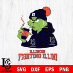 Illinois Fighting Illini Grinch Leopard Christmas Cut Files Cricut, Svg Dxf Eps Png file, Digital download , Silhouette