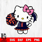 Illinois Fighting Illini Hello Kitty Cheerleader 12 Svg Eps Dxf Png File, Digital Download, Instant Download