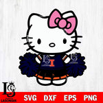 Illinois Fighting Illini Hello Kitty Cheerleader 2 Svg Eps Dxf Png File, Digital Download, Instant Download