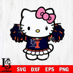 Illinois Fighting Illini Hello Kitty Cheerleader 3 Svg Eps Dxf Png File, Digital Download, Instant Download