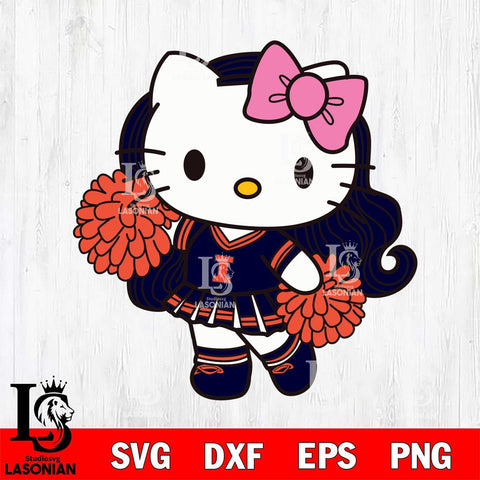 Illinois Fighting Illini Hello Kitty Cheerleader 7 Svg Eps Dxf Png File, Digital Download, Instant Download