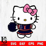 Illinois Fighting Illini Hello Kitty Cheerleader 8 Svg Eps Dxf Png File, Digital Download, Instant Download