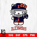 Illinois Fighting Illini Hello Kitty NCAA 1 Svg Eps Dxf Png File, Digital Download, Instant Download