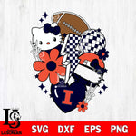 Illinois Fighting Illini Hello Kitty NCAA 2 Svg Eps Dxf Png File, Digital Download, Instant Download