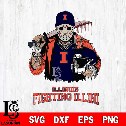 Illinois Fighting Illini Jason Voorhees 2 Svg Eps Dxf Png File, Digital Download