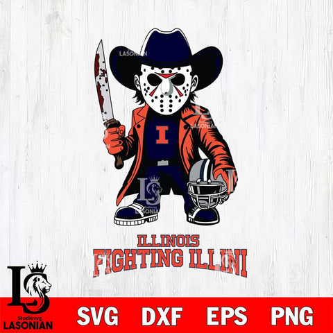 Illinois Fighting Illini Jason Voorhees 3 Svg Eps Dxf Png File, Digital Download