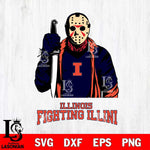 Illinois Fighting Illini Jason Voorhees 6 Svg Eps Dxf Png File, Digital Download