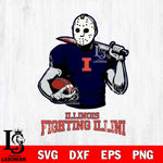 Illinois Fighting Illini Jason Voorhees 9 Svg Eps Dxf Png File, Digital Download