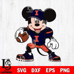 Illinois Fighting Illini Mickey Mouse Svg Eps Dxf Png File, NCAA svg, Digital Download, Instant Download