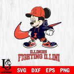 Illinois Fighting Illini Mickey Mouse NIKE, Svg Eps Dxf Png File, Digital Download