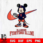 Illinois Fighting Illini Mikey Mouse Disney NIKE, Svg Eps Dxf Png File, Digital Download