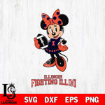 Illinois Fighting Illini Minnie Mouse, Svg Eps Dxf Png File, Digital Download