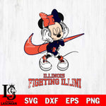 Illinois Fighting Illini Minnie Mouse Dancing NIKE, Svg Eps Dxf Png File, Digital Download