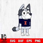 Illinois Fighting Illini Muffin Bluey Svg Eps Dxf Png File, Digital Download, Instant Download