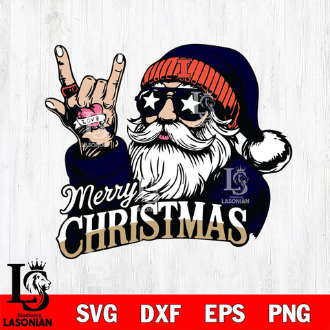 Illinois Fighting Illini Rock Santa Claus Football Svg dxf eps png pdf file,NCAA svg,Digital Download,Cricut file