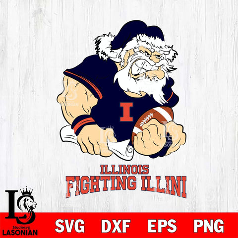 Illinois Fighting Illini Santa Claus Angry Svg dxf eps png pdf file,NCAA svg,Digital Download,Cricut file