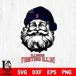 Illinois Fighting Illini Santa Claus Christmas Svg dxf eps png pdf file,NCAA svg,Digital Download,Cricut file