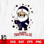 Illinois Fighting Illini Santa Claus Coffe Svg dxf eps png pdf file,NCAA svg,Digital Download,Cricut file