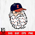 Illinois Fighting Illini Santa Claus Face Svg dxf eps png pdf file,NCAA svg,Digital Download,Cricut file