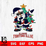 Illinois Fighting Illini Santa Claus Ugly Christmas Svg dxf eps png pdf file,NCAA svg,Digital Download,Cricut file