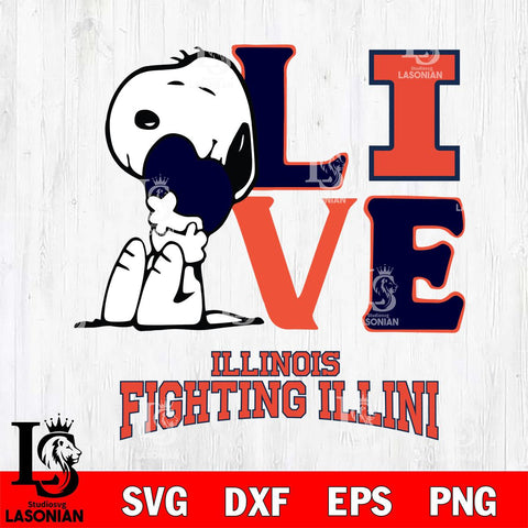 Illinois Fighting Illini Snoopy Sport 10 Svg Eps Dxf Png File, Digital Download