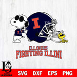 Illinois Fighting Illini Snoopy Sport 2 Svg Eps Dxf Png File, Digital Download