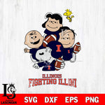 Illinois Fighting Illini Snoopy Sport 4 Svg Eps Dxf Png File, Digital Download