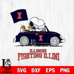 Illinois Fighting Illini Snoopy Sport 5 Svg Eps Dxf Png File, Digital Download