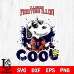 Illinois Fighting Illini Snoopy Sport 7 Svg Eps Dxf Png File, Digital Download