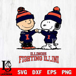 Illinois Fighting Illini Snoopy Sport 9 Svg Eps Dxf Png File, Digital Download