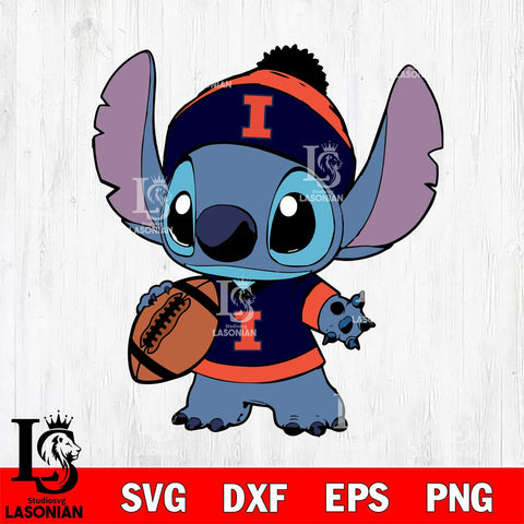 Illinois Fighting Illini Stitch Svg Eps Dxf Png File, NCAA svg, Digital Download, Instant Download