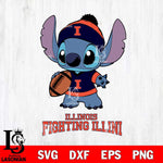 Illinois Fighting Illini Stitch Disney, Svg Eps Dxf Png File, Digital Download