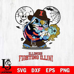 Illinois Fighting Illini Stitch Freddy Krueger Halloween Svg Eps Dxf Png File, Digital Download, Instant Download