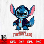 Illinois Fighting Illini Stitch Halloween Svg Eps Dxf Png File, NCAA svg, Digital Download, Instant Download