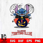 Illinois Fighting Illini Stitch Horror Halloween Svg Eps Dxf Png File, Digital Download, Instant Download