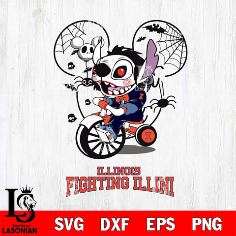 Illinois Fighting Illini Stitch Jigsaws Halloween Svg Eps Dxf Png File, Digital Download, Instant Download