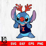 Illinois Fighting Illini Stitch Reindeer Svg Eps Dxf Png File, Digital Download, Instant Download