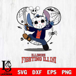 Illinois Fighting Illini Stitch jason voorhees Halloween Svg Eps Dxf Png File, Digital Download, Instant Download