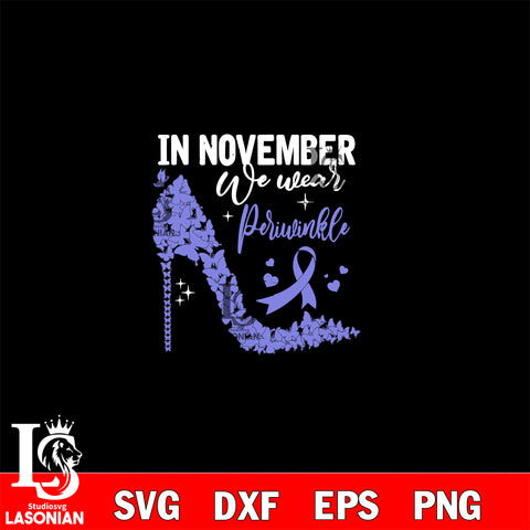 In november we wear periwinkle Svg Eps Dxf Png File, Digital Download, Instant Download