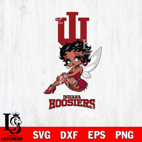 Indiana Hoosiers Beauty Black Fairy Betty Boop, Svg Eps Dxf Png File, Digital Download