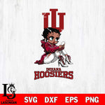 Indiana Hoosiers Beauty Black Fan Girl Football, Svg Eps Dxf Png File, Digital Download